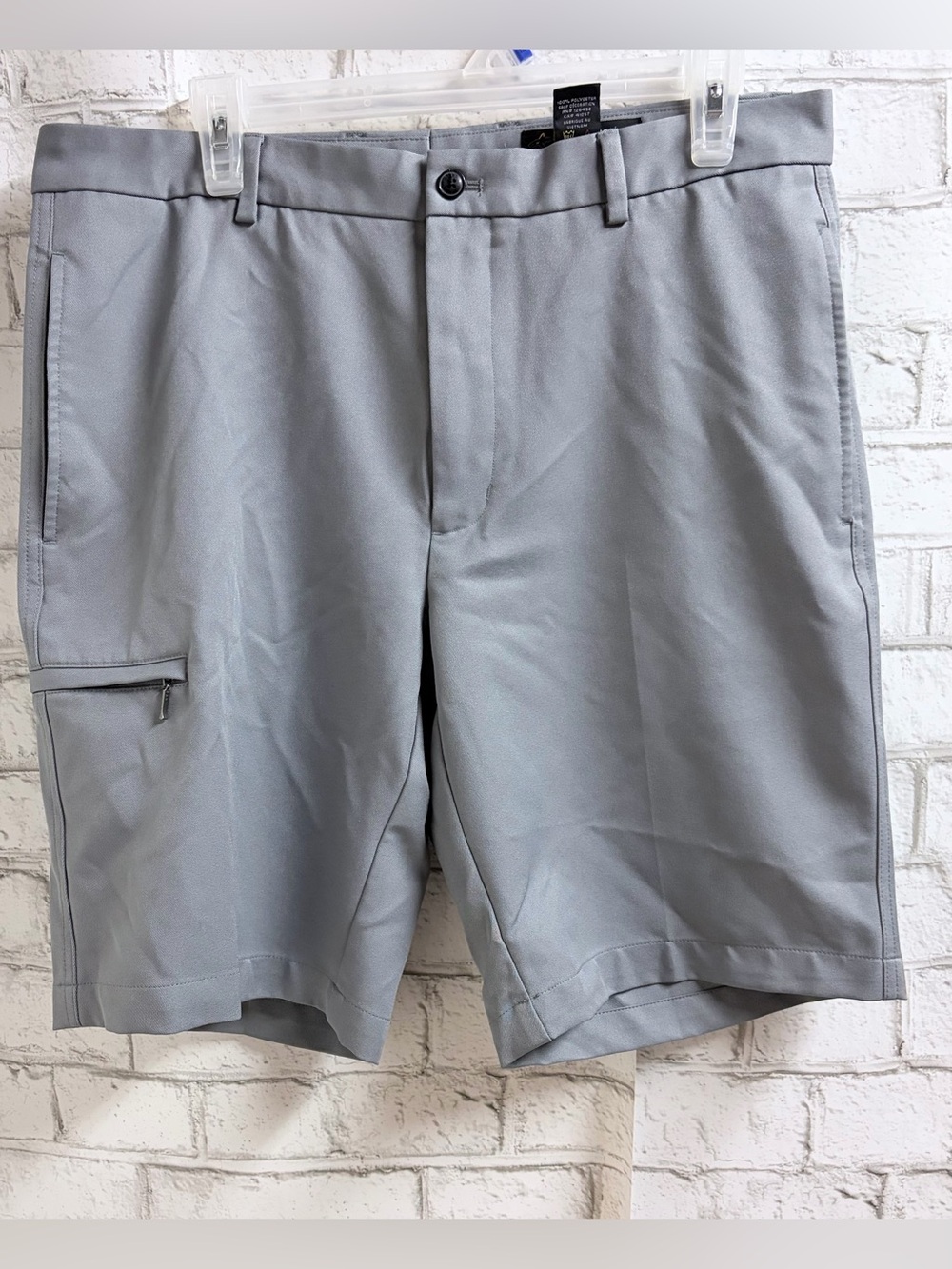 Greg Norman Collection Light Gray Performance Cargo Shorts Golf Shorts